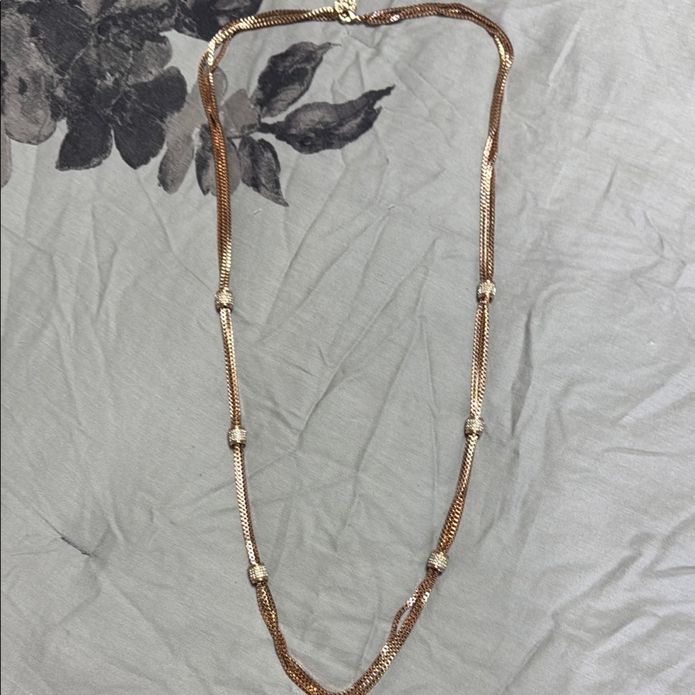 Rose gold pave long Necklace
